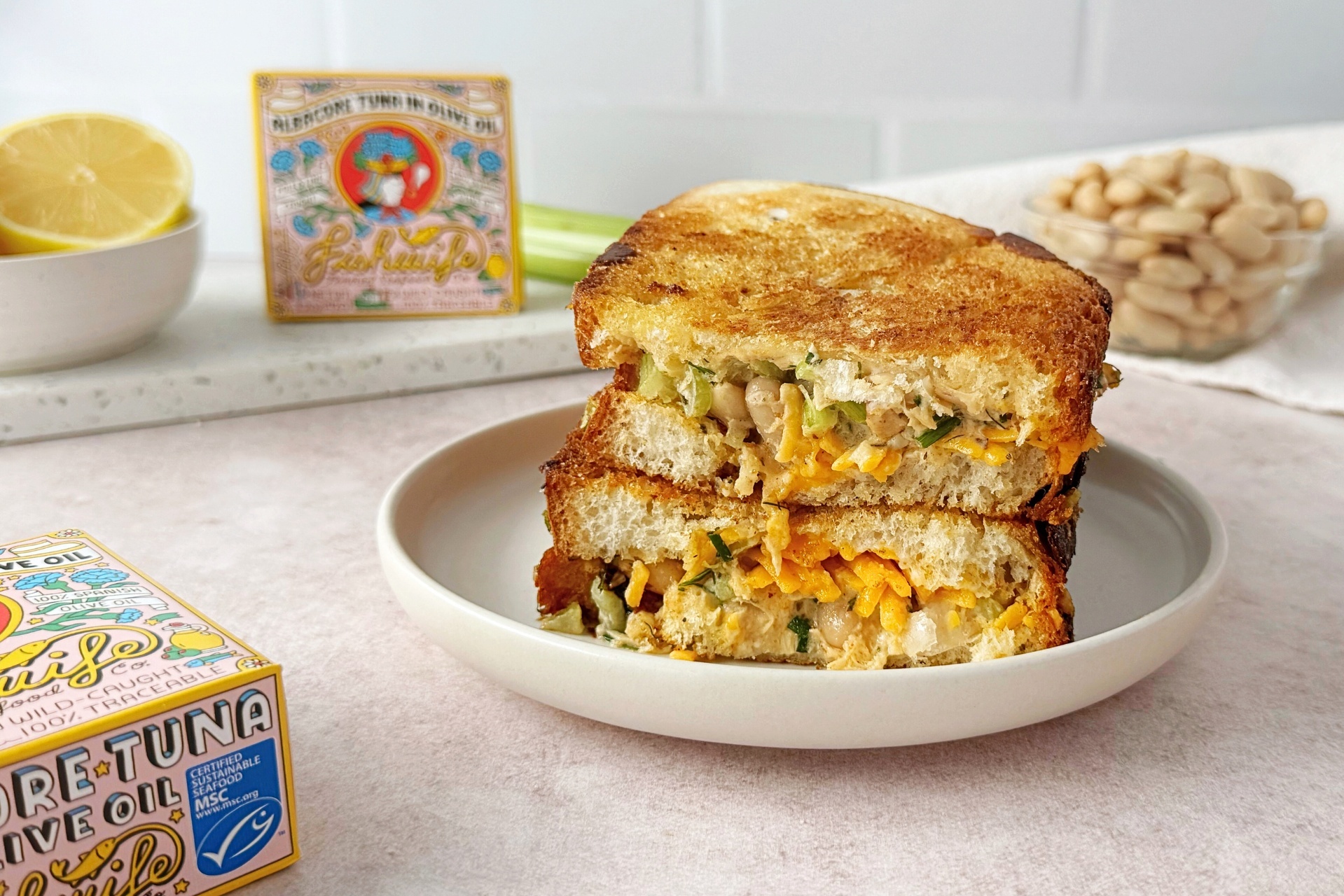 White Bean & Tuna Sandwich Melt