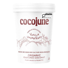 Front of Cocojune Organic Cultured Coconut Unsweetened Vanilla - Vegan Yogurt - Coconut Based Yogurt - Cocojune Coconut Yogurt