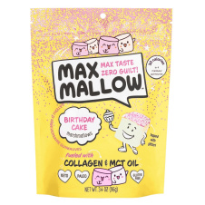 Front of Max Sweets Sugar Free Marshmallows Max Mallow Birthday Cake - Ketogenic Marshmallows - Marshmallows with Collagen - Less Sugar Marshmallows