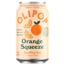 Front of OLIPOP Low Sugar Prebiotic Sparkling Tonic Orange Squeeze