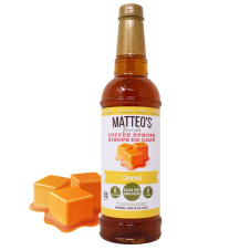 Front of Matteo’s Sugar Free Barista Style Coffee Syrups Thin Caramel, 750mL