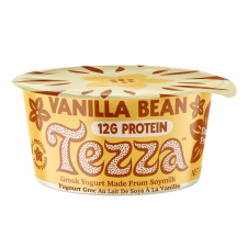 Tezza Greek Yogurt Made From Soymilk Vanilla Bean Front of container