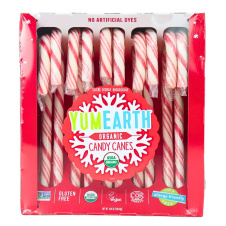 Front of YumEarth Organic Candy Canes - Holiday Candies List - Best Holiday Candy - Allergen Friendly Candy Canes