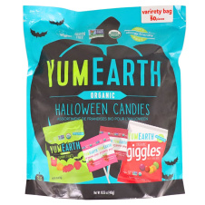Front of YumEarth Organic Halloween Candies Variety Pack - YumEarth Halloween - Gluten Free Halloween Candy - Allergen Free Candy