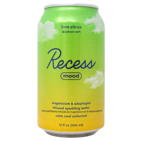 Recess Magnesium Infused Mood Sparkling Water Lime Citrus, 355mL