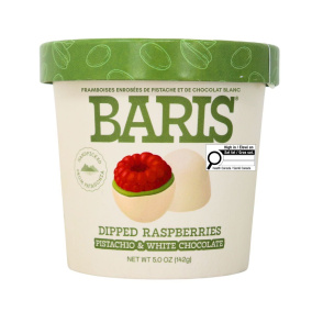 Baris Dipped Raspberries Pistachio and White Chocolate, 142g