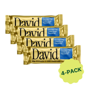 David High Protein Chocolate Chip Cookie Dough Bar, 4 Pack, 62g each