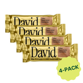 David High Protein Salted Peanut Butter Bar, 4 Pack, 62g each