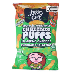 Lesser Evil Cheezmos Organic Cheese Puffs Jalapeño Cheddar, 184g