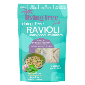 Living Tree Foods Dairy Free Ravioli Garlic Spinach 'Ricotta', 250g