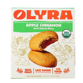 Olyra Organic Ancient Greek Grains Soft Baked Bites Apple Cinnamon, 4 2-Packs