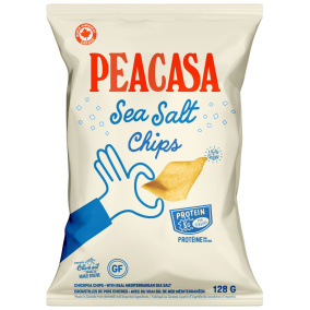 PEACASA High Protein Chickpea Chips Sea Salt, 128g
