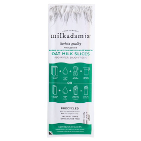 Milkadamia Barista Quality Oat Milk Slices Front