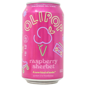 Olipop Low Sugar Prebiotic Sparkling Tonic Raspberry Sherbet Front