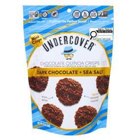 Undercover Chocolate Quinoa Crisps Dark Chocolate + Sea Salt, 85g