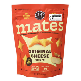 34 Degrees Gluten-Free Mates Cheese Crisps Original Cheese Front