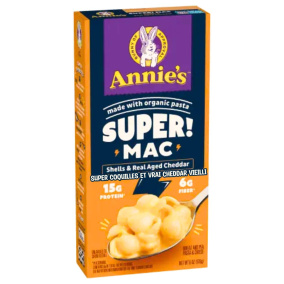 Annie’s Homegrown SUPER! Mac And Cheese Shells & Real Aged Cheddar, 170g
