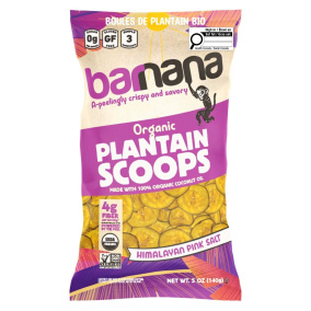 Front of Barnana Plantain Scoops Organic Plantain Chips - Bananas Plantain Chips - Sweet Plantain Chips - Barnana Plantain Chips Healthy