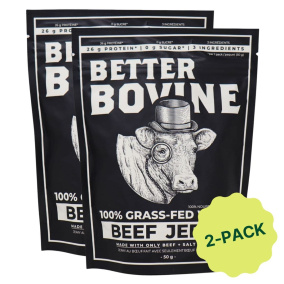Better Bovine Premium Grass-Fed Wagyu Beef Jerky Salt & Pepper Front