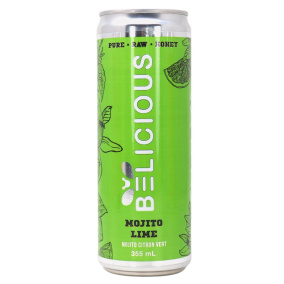 Belicious Raw Honey Sparkling Water Mojito Lime, 355ml