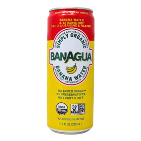 Banagua Simply Organic Banana Water & Strawberry, 330 mL