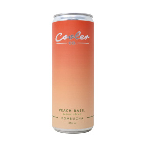 Cooler Co. Kombucha Peach Basil Front of can