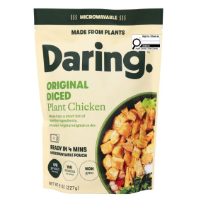 Front of Daring Plant-Based Chicken Pieces Lemon Herb - Vegan Chicken Strips - Vegan Chicken Nuggets - Vegan Chicken Substitutes - Mock Chicken