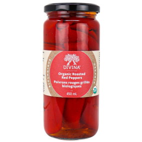 Divina Organic Roasted Red Peppers, 450ml
