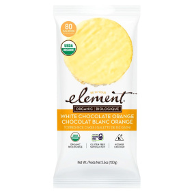 Element Snacks Organic Dipped Rice Cakes White Chocolate Orange, 100g