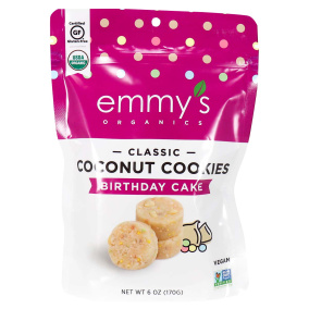 Emmy’s Organics Gluten-Free Coconut Cookies Birthday Cake, 170g