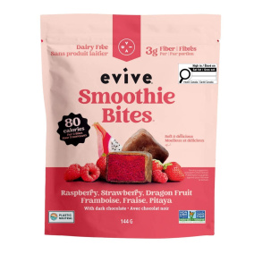 Evive Chocolate-Covered Smoothie Bites Raspberry, Strawberry & Dragon Fruit Canada Front
