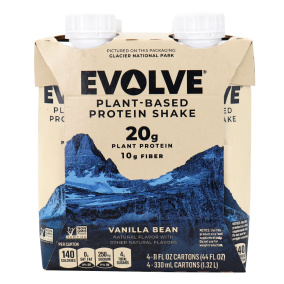 Evolve Plant-Based Protein Shake Vanilla Bean, 4 Pack