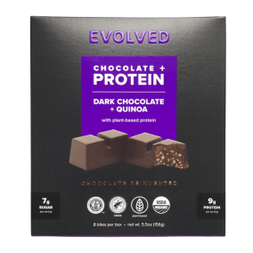 EVOLVED Chocolate + Protein Dark Chocolate + Quinoa With Plant-Based Protein, 156g