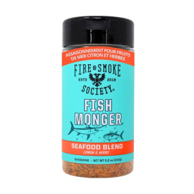 Fire & Smoke Fish Monger Seafood Seasoning Blend Lemon & Herbs Front of container