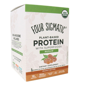 Four Sigmatic Organic Plant-Based Protein With Adaptogens Peanut Butter, 10 Packets