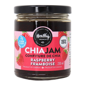 Front of Healthy Crunch Keto Chia Jam Raspberry - Keto Spreads - Vegan Spreads - Gluten-Free Spreads
