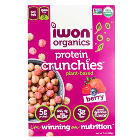 IWON Organics Plant-Based Protein Crunchies Berry, 198g