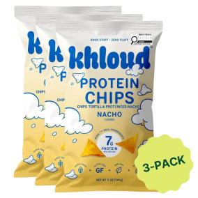 Khloud Protein Tortilla Chips Nacho Bundle 3-Pack Front of bags