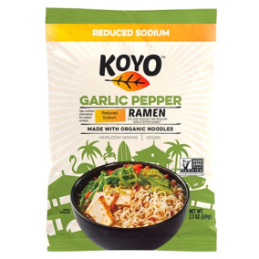 KOYO Reduced Sodium Vegan Instant Ramen Garlic Pepper, 60g