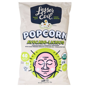 Front of Lesser Evil Popcorn Avocado-Licious