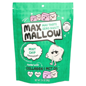 Front of Max Sweets Sugar Free Marshmallows Max Mallow Mint Chip - Keto Marshmallows - Sugar Free Marshmallows Canada - Gluten Free Marshmallows