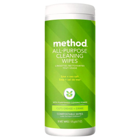 Method Plant-Based All-Purpose Cleaning Wipes Lime + Sea Salt, 30 Wipes