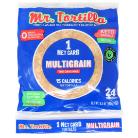 Mr. Tortilla 4” 1 Net Carb Tortilla Original Multigrain, 24 Pack