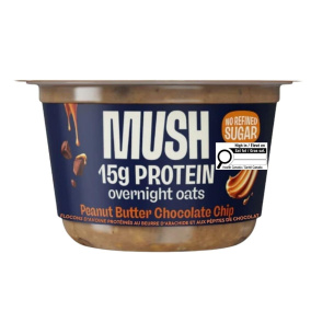 Front of MUSH Protein Overnight Oats Peanut Butter Chocolate Chips - MUSH Oats - Protein Overnight Oats - Peanut Butter Chocolate Overnight Oats