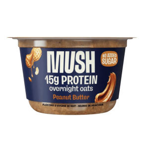 Front of MUSH Protein Overnight Oats Peanut Butter - No Added Sugar Overnight Oat - Healthy Breakfast - High Protein Breakfast