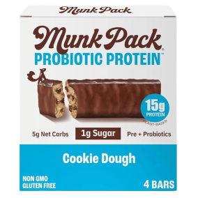 Munk Pack Probiotic Protein Bar Cookie Dough, 4 Bars
