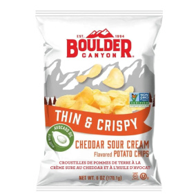 Boulder Canyon Potato Chips With Avocado Oil Cheddar Sour Cream, 170.1g