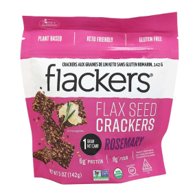 Flackers Gluten-Free Keto Flax Seed Crackers Rosemary, 142g