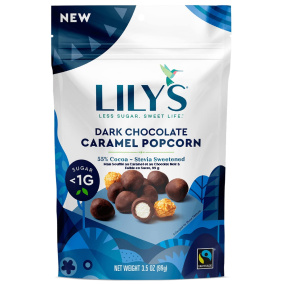Lily's Low-Sugar Dark Chocolate Caramel Popcorn, 99g