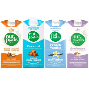 Nutpods Unsweetened & Dairy-Free Creamers Variety 4-Pack, 330 mL Each